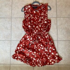 Adelyn Rae rust colored fully lined, elastic waist dress